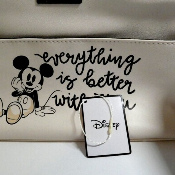 Disney Mickey Mouse Cosmetic Bag White w/ Removable Pouch Travel Case Makeup NWT - Picture 11 of 12
